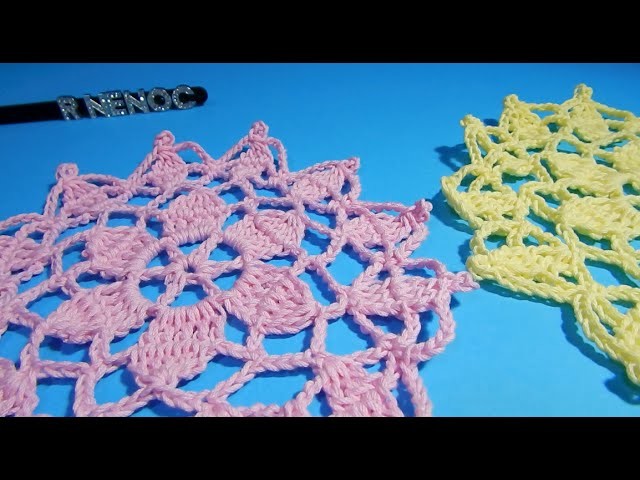 Motivo circular hojuela Ganchillo Crochet circular motif DIY
