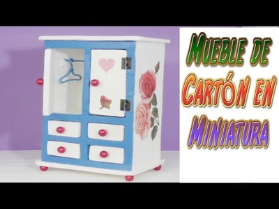 Mueble de Cartón en Miniatura, Tutorial, Diy, Armario para casas de Muñecas