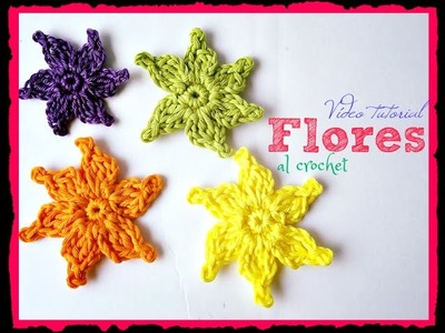 Cómo hacer flores de seis pétalos al crochet