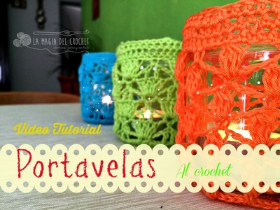 Cómo hacer un Portavelas colorido al crochet