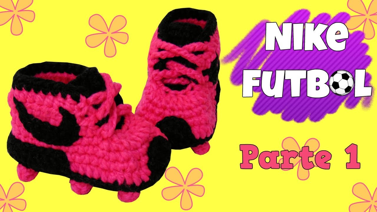 Zapatitos Nike de fútbol tejidos a crochet | parte 1.2
