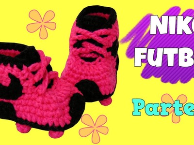 Zapatitos Nike de fútbol tejidos a crochet | parte 2.2