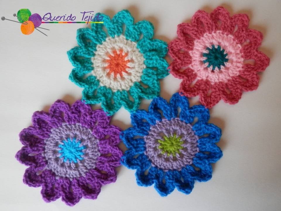 Flores japonesas a crochet - How to crochet Japanese Flowers ENGLISH SUB