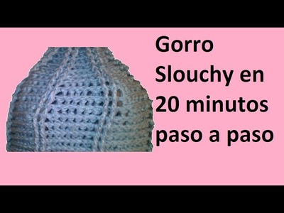 GORRO SLOUCHY PARA CABALLERO  EN CROCHET FACIL Y RAPIDO EN 20 MINUTOS