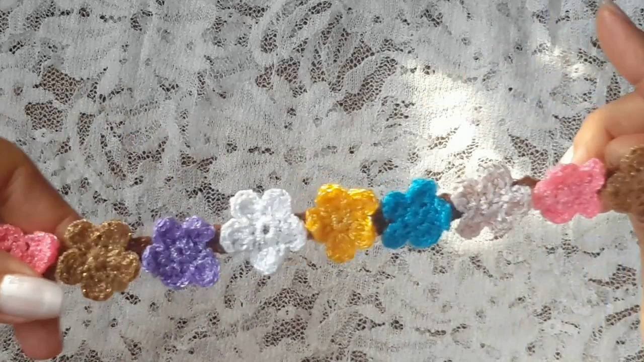 Flor a Crochet para Tiara