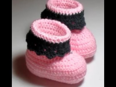 Zapatitos o botines para bebe paso a paso a crochet - Mi rincón del tejido
