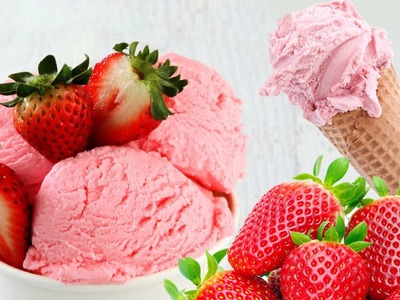 Helado sin heladera de yogur y fresas sin nata