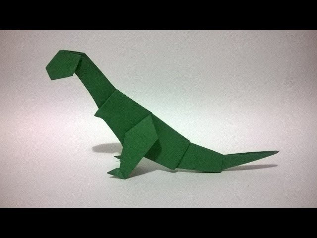 ORIGAMI: DINOSAURIO DE PAPEL - how to make a paper dinosaur