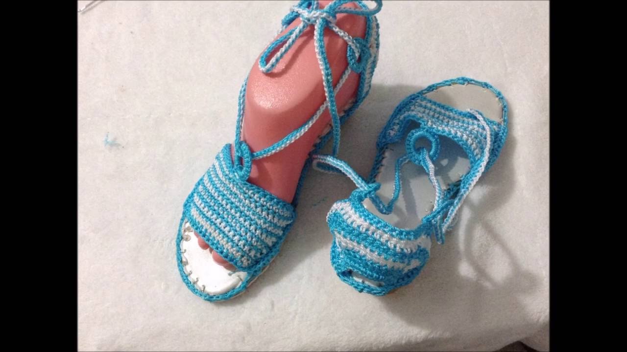 Zapatos tejidos Sandalias tejidas crochet Parte 3