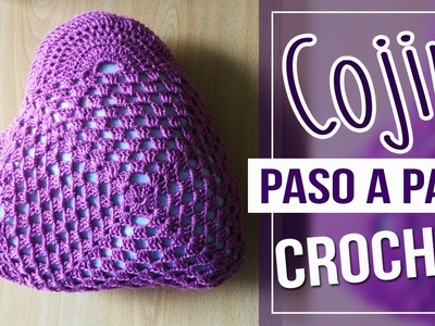 Cojin En Crochet - Diseño de Corazon Tutorial Paso A Paso