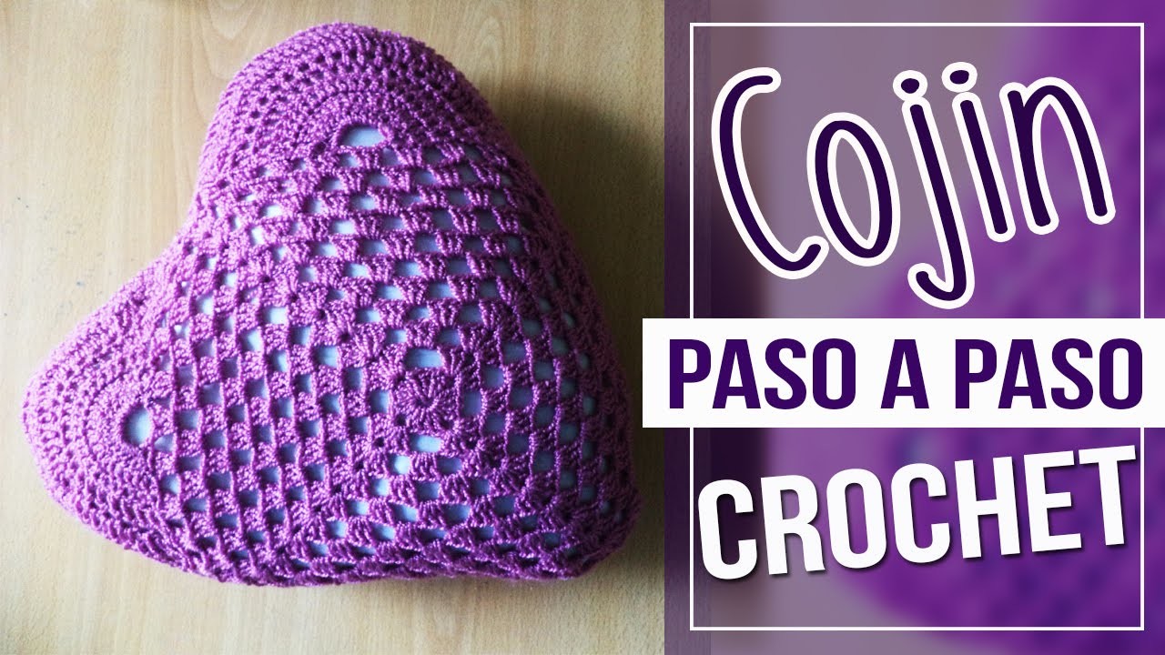 Cojin En Crochet - Diseño de Corazon Tutorial Paso A Paso