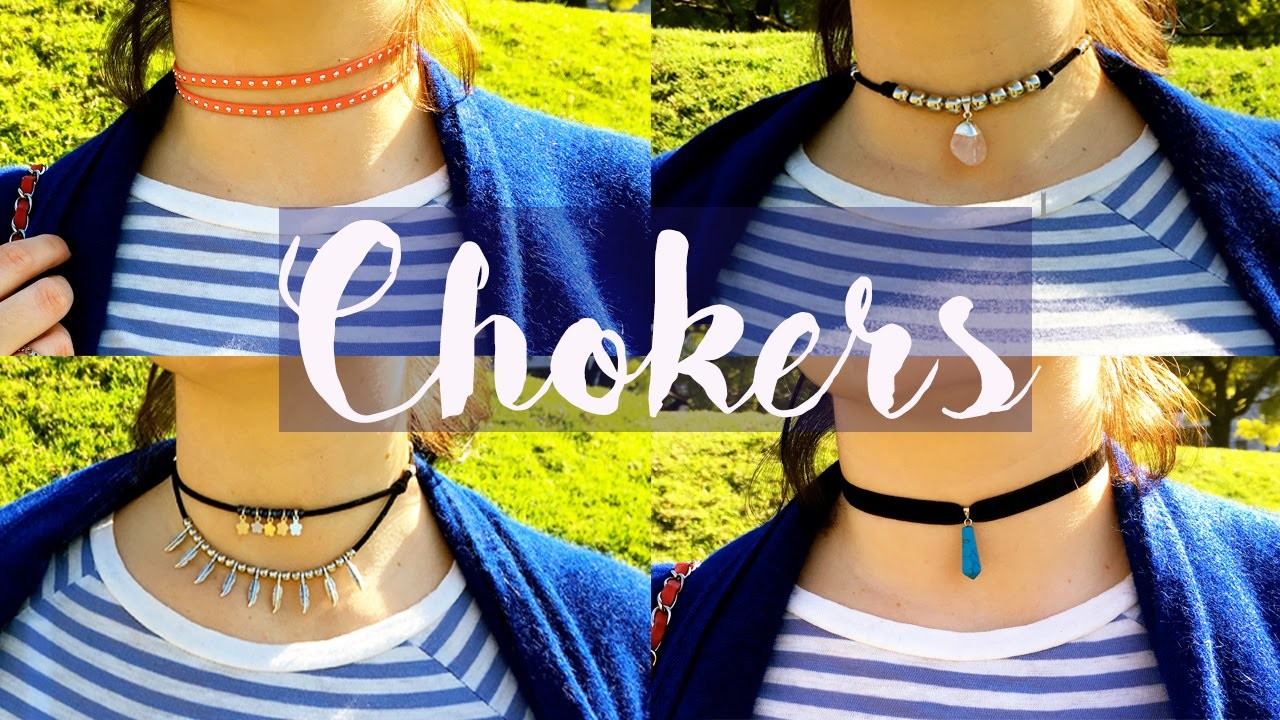 Cómo hacer Chokers - Gargantillas * 4 Modelos muy Fáciles *  Proyecto DIY