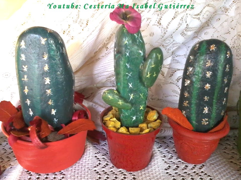 Cómo hacer cactus con piedras. DIY. How to make cactus with stones