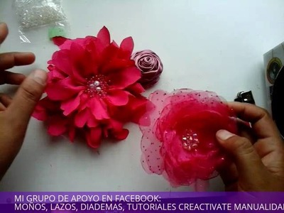 Como hacer flores de tela para una tiara, o valerina, How to make flowers for a tiara, vincha