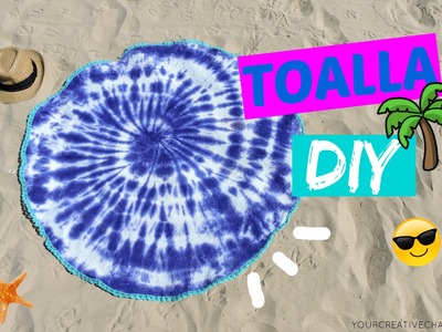 DIY Verano - Toalla redonda teñida - Summer DIY - round towel tie dye