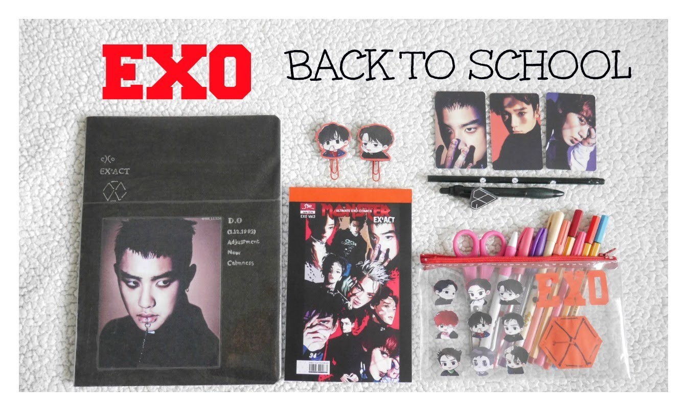 DIY K-POP : EXO Decora tus útiles escolares ver. Monster. EXO School Supplies  Monster Ver.