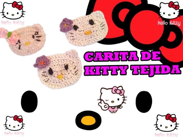 Como hacer una carita de hello kitty tejida crochet