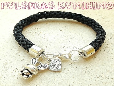 DIY - Pulsera de Kumihimo simple. How to make a simple Kumihimo bracelet