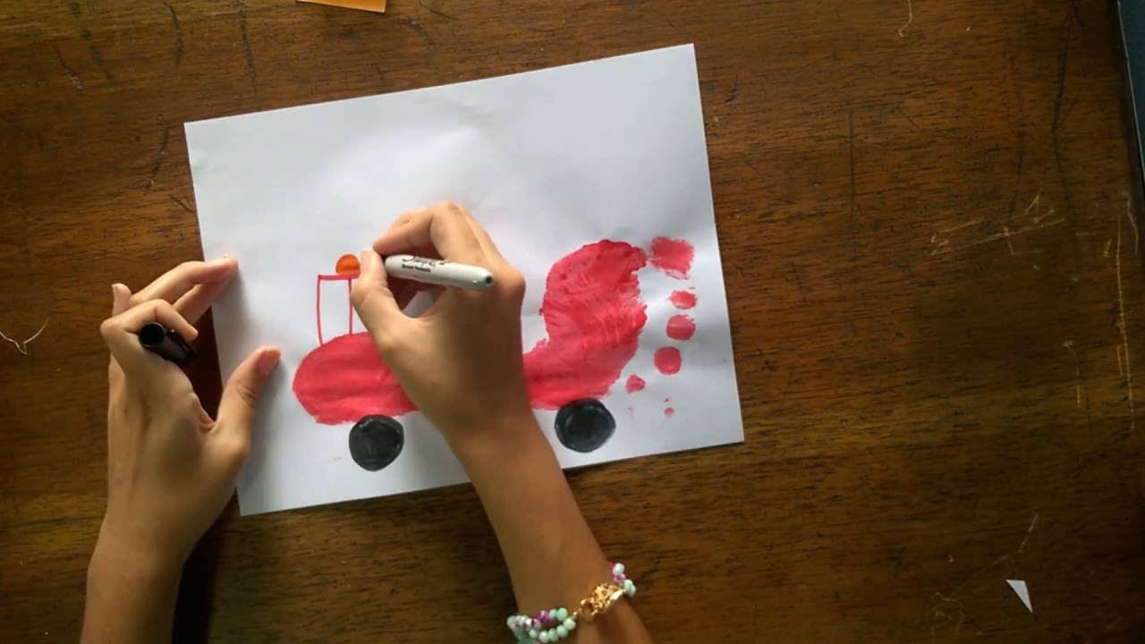 Dactilopintura Camión de Bomberos (Manualidades para Niños)