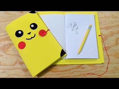 DIY Haz tu propia Libreta.Agenda de PIKACHU -Pokemon Go Manualidades Pokebola (Encuadernado Basico)