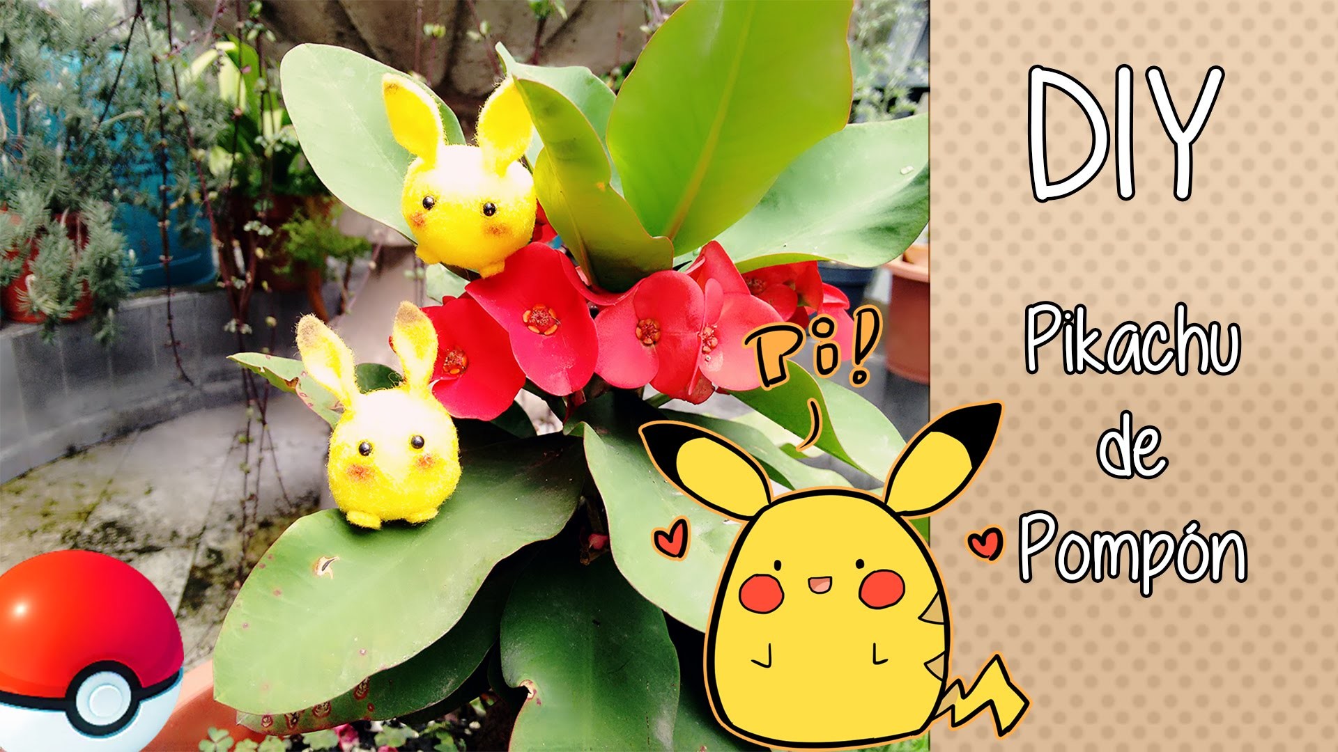 DIY | Pikachu de pompon (Super Fácil :3) | Imjeoz