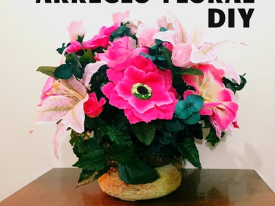 DIY centro de mesa flores artificiales  flower arrangement artificial flowers