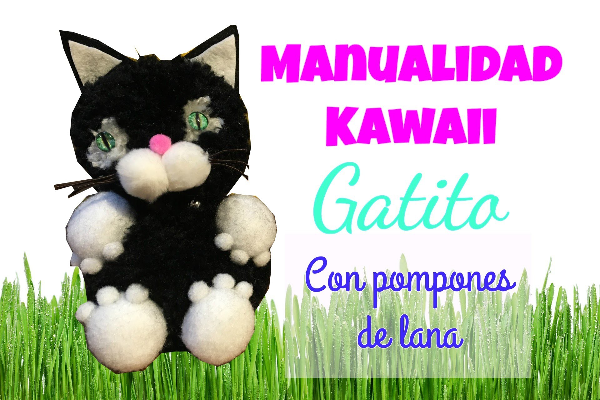 Manualidad ♥ Kawaii ♥  Pom pom Cat DIY