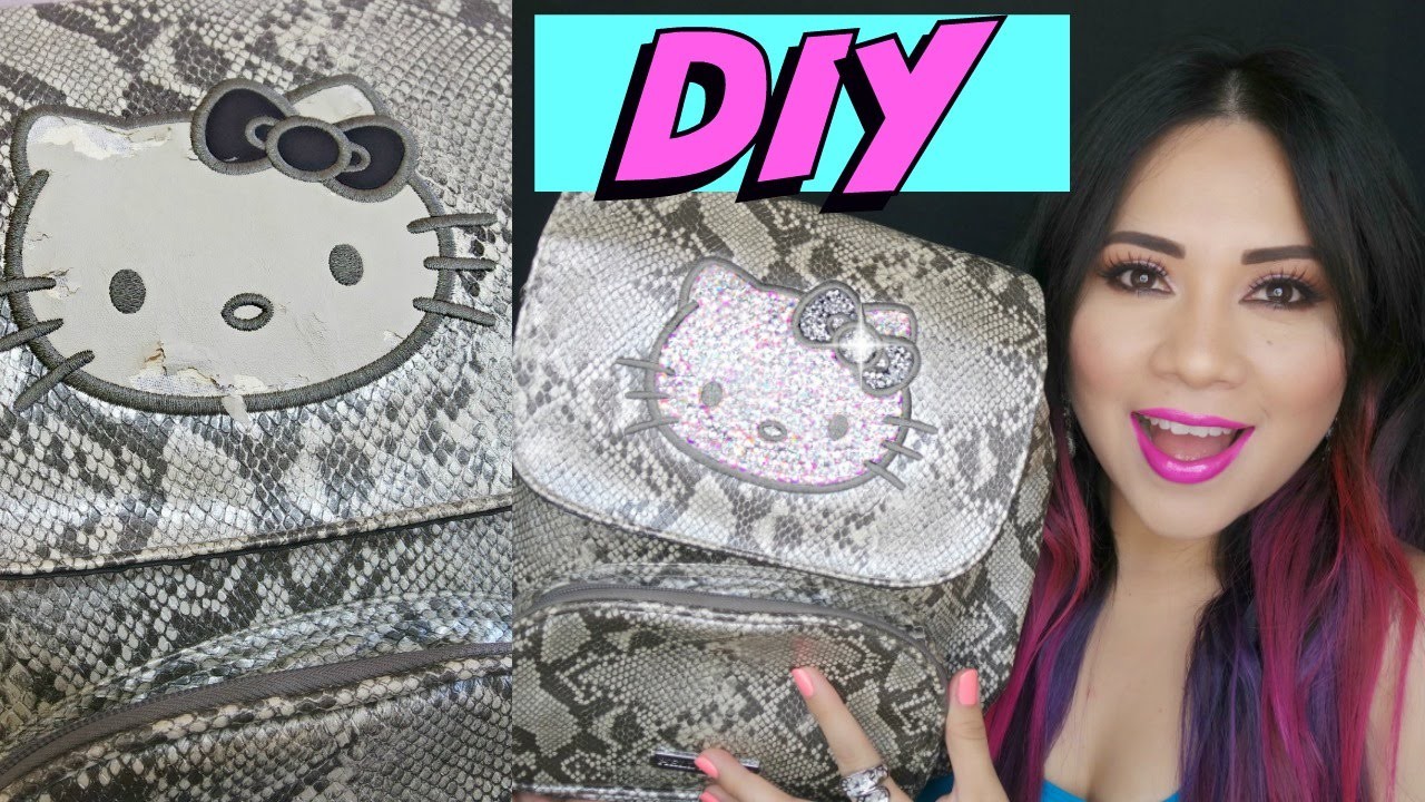 DIY: Renueva o Decora tu bolso.Mochila FÁCIL Y RÁPIDO  Hello Kitty por Fantasticazul