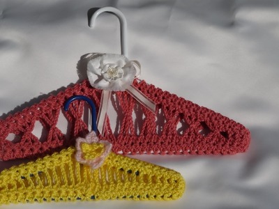 Forros para perchas o ganchos de la ropa tejido a crochet. crochet coat hanger cover