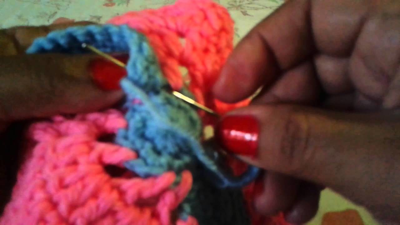 Manta tejida a crochet parte.3