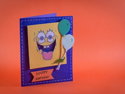 Tarjeta agitable de Bob esponja facil. SpongeBob Shaker card easy DIY