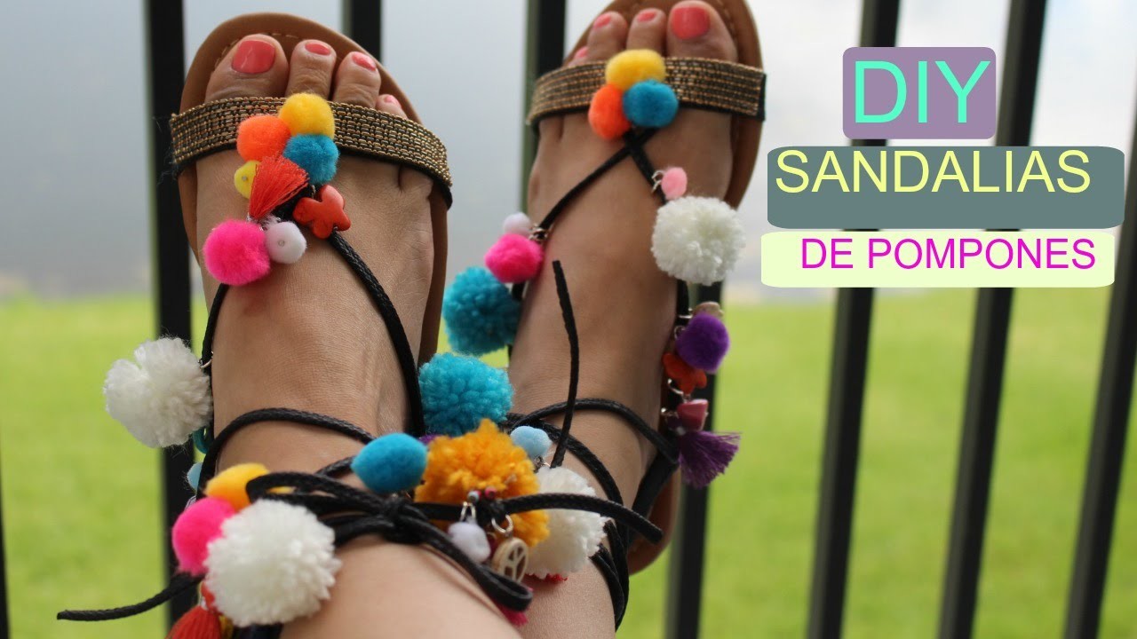 DIY | Sandalias de Pompones | hazlo tu Misma | by Angie Gomez