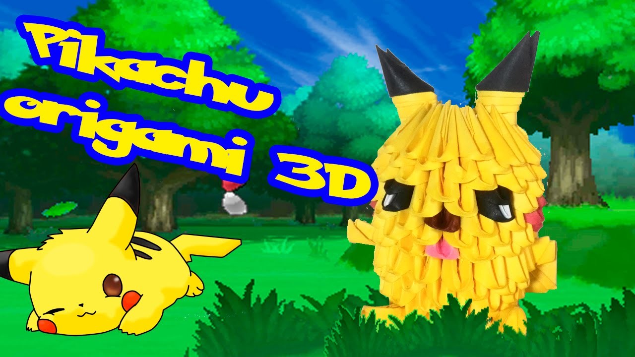 Pikachu Origami 3D, tutorial (DIY) Pokenon Go