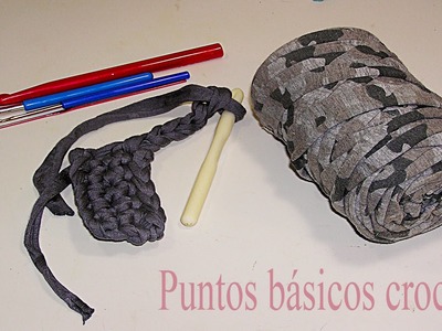 Puntos básicos crochet: nudo inicial, cadenetas, puntos bajo, alto y enano