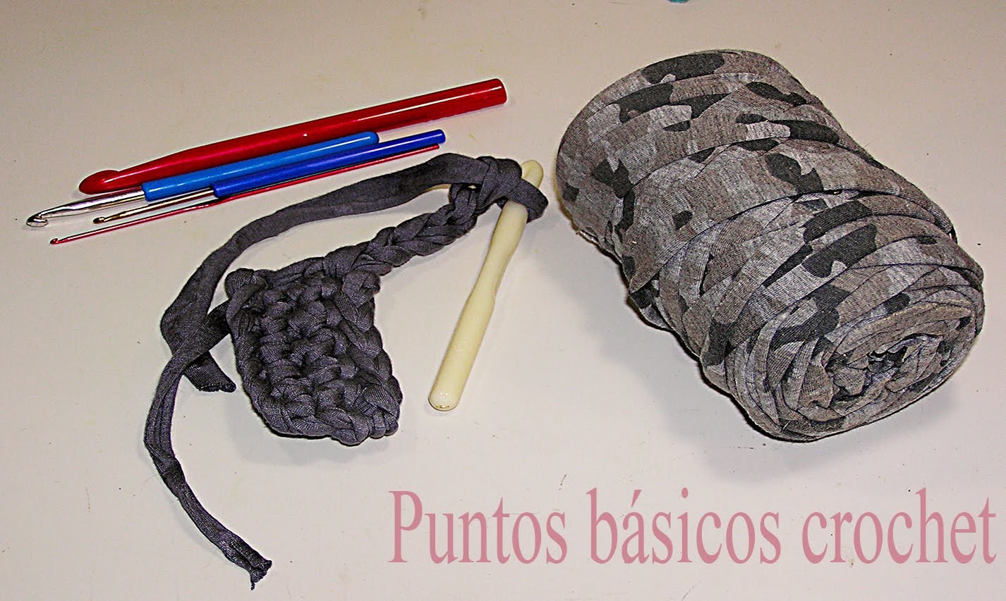 Puntos básicos crochet: nudo inicial, cadenetas, puntos bajo, alto y enano