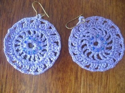 Aretes y Pulsera Tejidas en Crochet