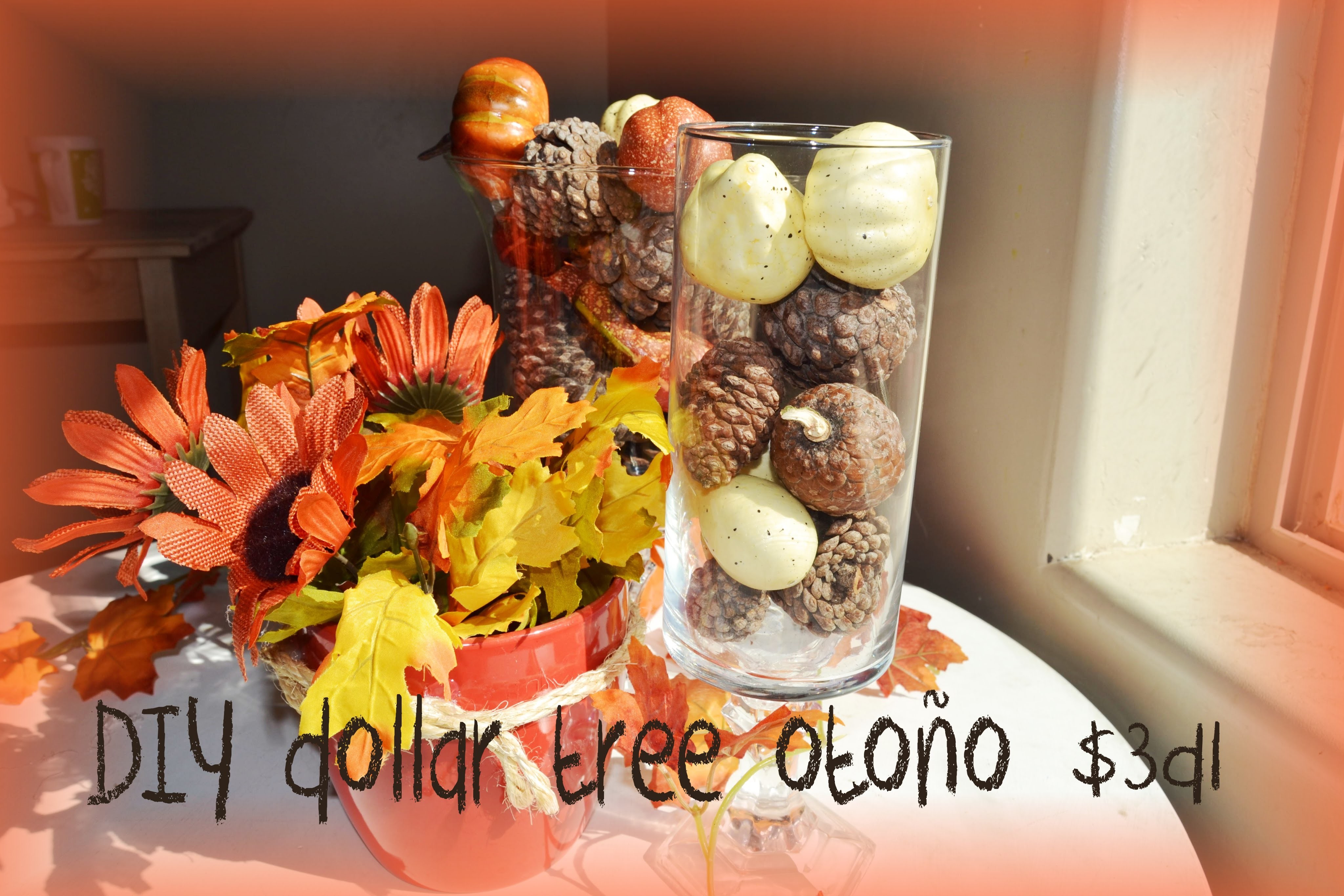 Diy dollar tree otoño decoraciones facil y económica