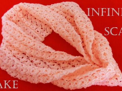 Bufanda infinita en punto peruano a Crochet- Knitting infinity scarf crochet in minutes