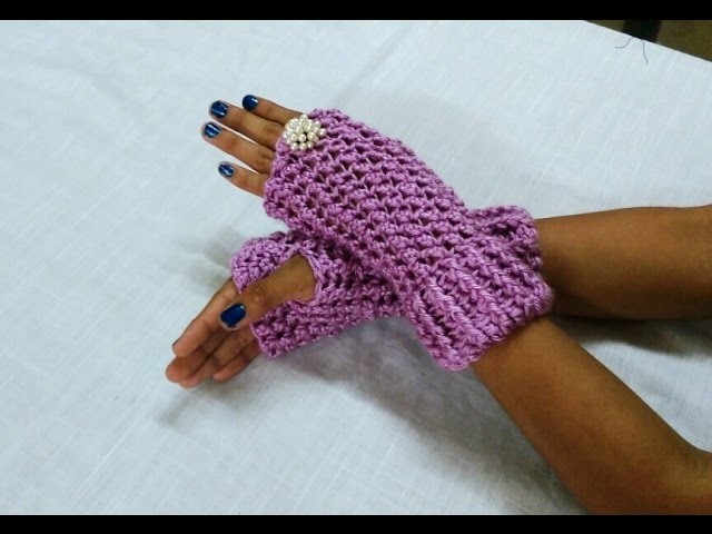Como tejer a crochet hermosos guantes sin dedos