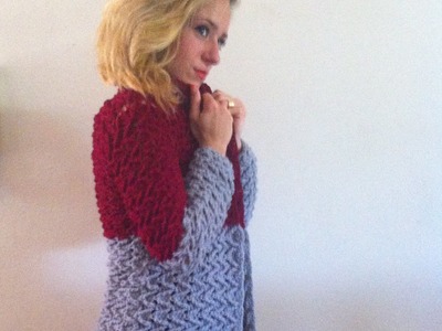 Crochet: Abrigo cardigan chaqueta mujer tejido a crochet parte 1.3