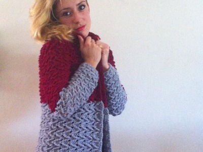 Crochet: Abrigo cardigan chaqueta mujer tejido a crochet parte 3.3