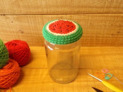 Funda en crochet para tapas de frascos