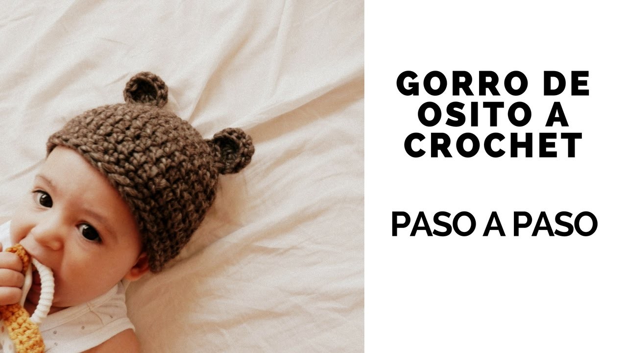 GORRO DE OSITO A CROCHET