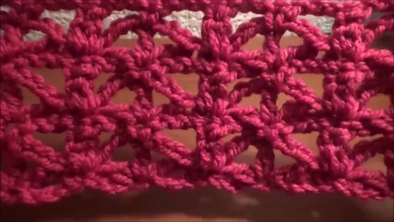Puntada a crochet muy sencilla y fácil, ideal para tapetes o bufandas.