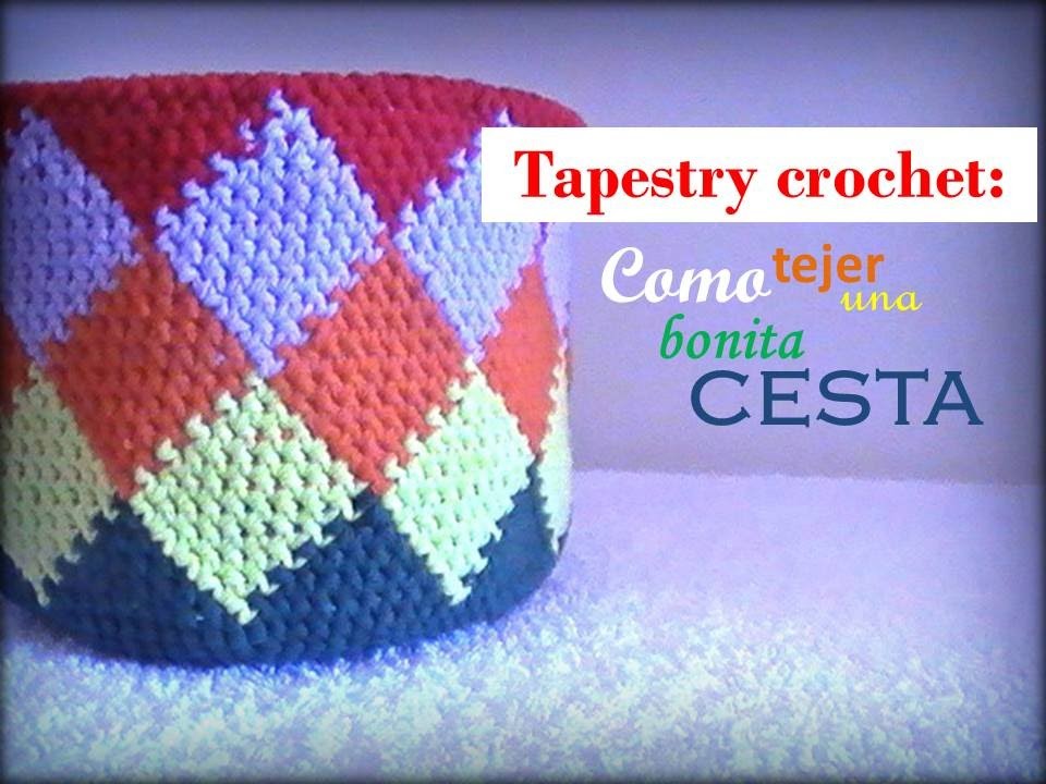 TAPESTRY crochet: como tejer una bonita CESTA (zurdo)