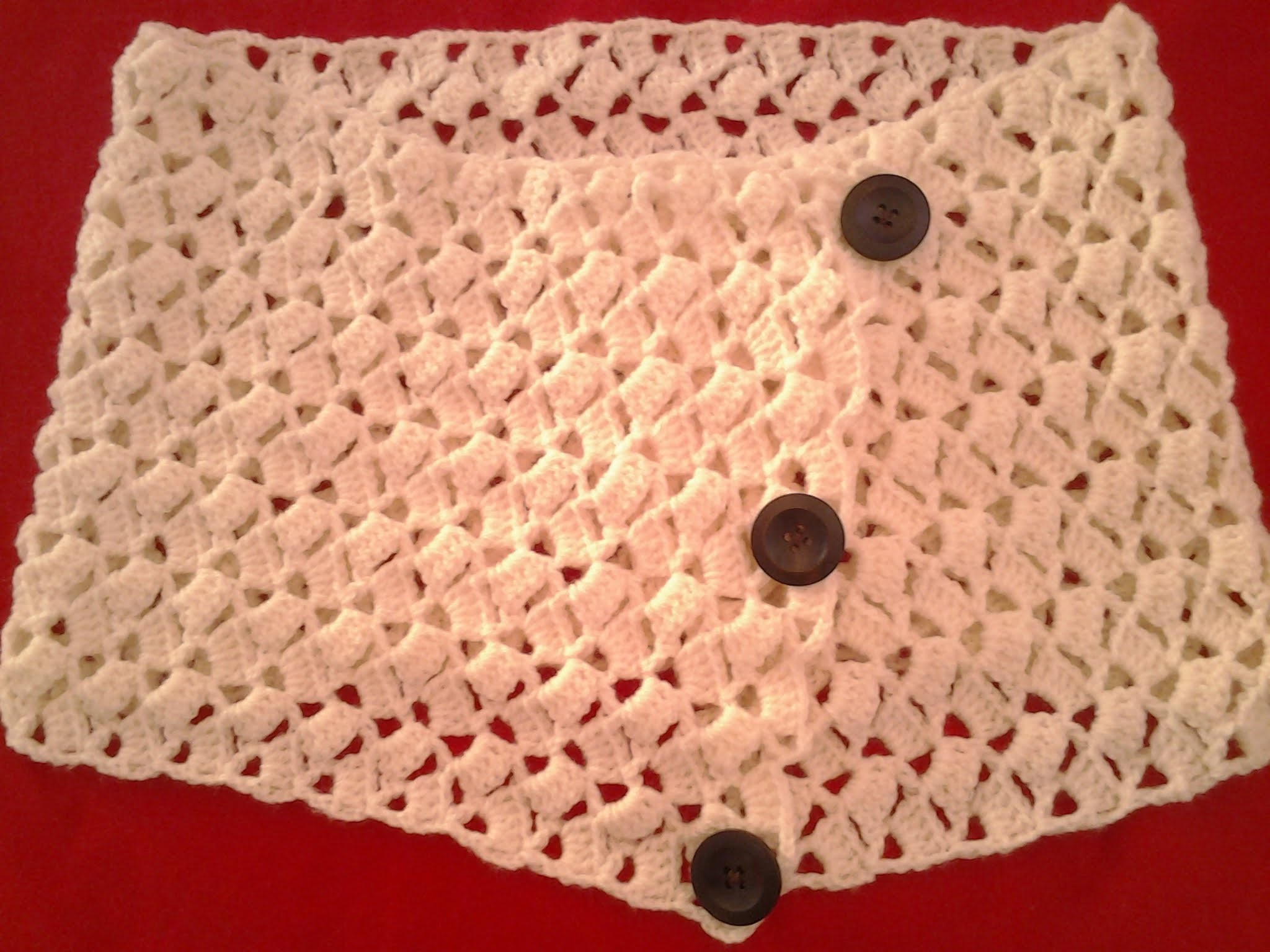 Bufanda o cuello con botones a crochet
