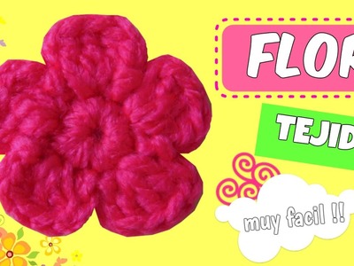 Flor tejida a Crochet MUY FACIL