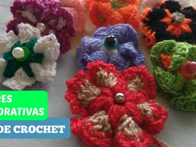 FLORES PARA DECORAR DE CROCHET (Crochet Flowers to decorate)