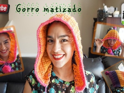 Gorro Tejido a CROCHET, esbambre Matizado