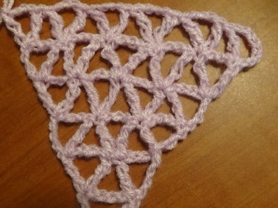 Puntada triangular a crochet muy sencilla.  Muestra No. 72